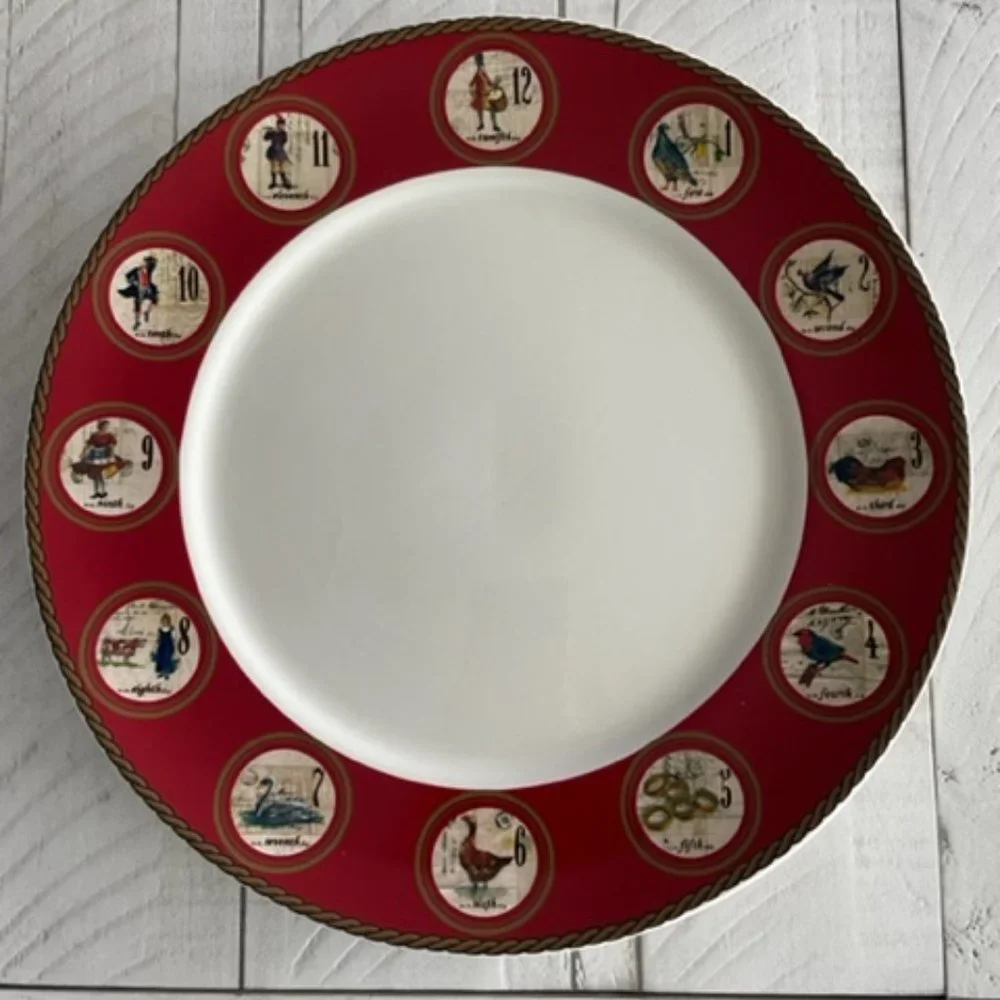 WILLIAMS SONOMA 12 DAYS OF CHRISTMAS DINNER PLATE PREOWNED